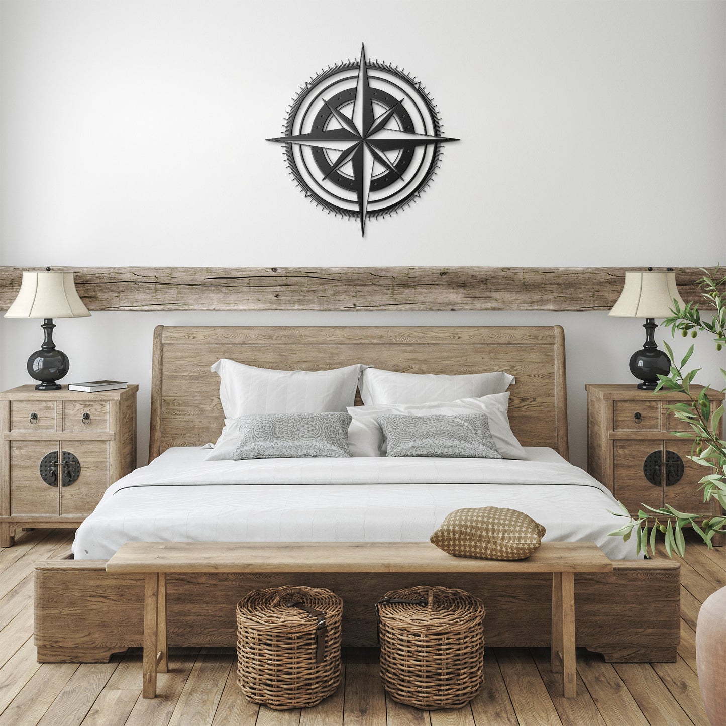 Compass Rose Guide Metal Wall Art