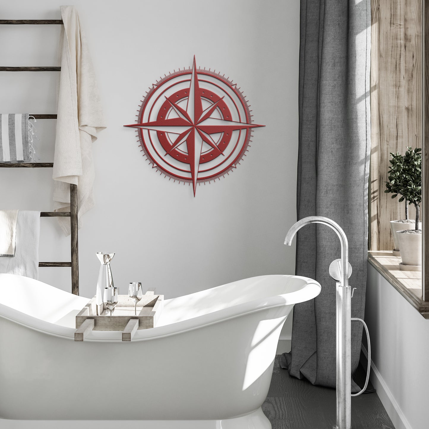Compass Rose Guide Metal Wall Art