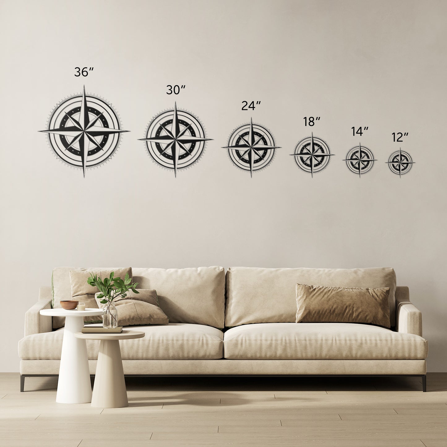 Compass Rose Guide Metal Wall Art