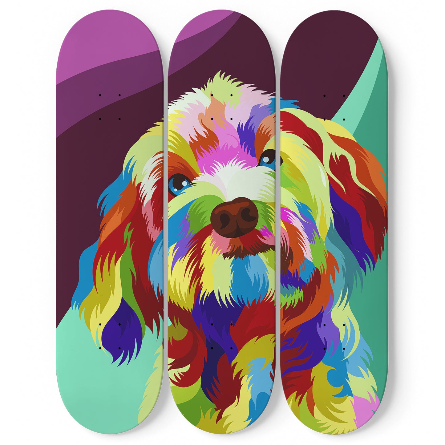 Cute Dog #2.0 3-Deck Skateboard Wall Art