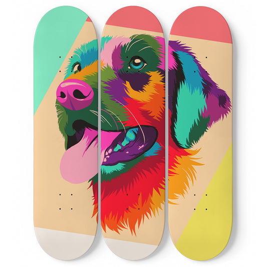 Cute Dog #4.0 3-Deck Skateboard Wall Art