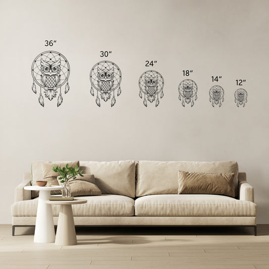 Dream Catcher with Owl Metal Wall Art