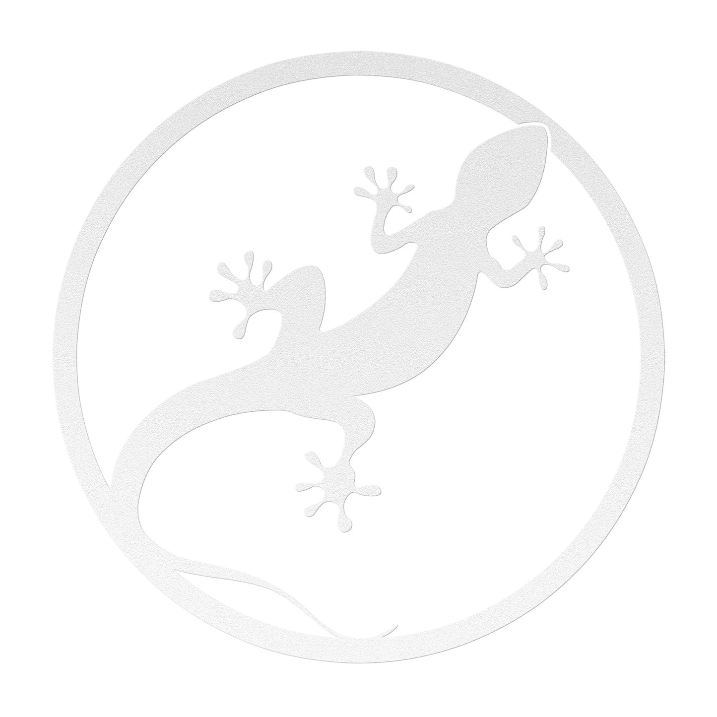 Gecko on a Ring Metal Wall Art