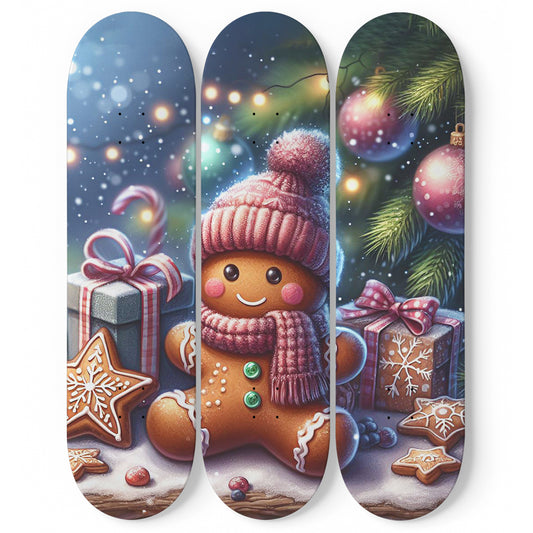 Gingerbread 3-Deck Skateboard Wall Art