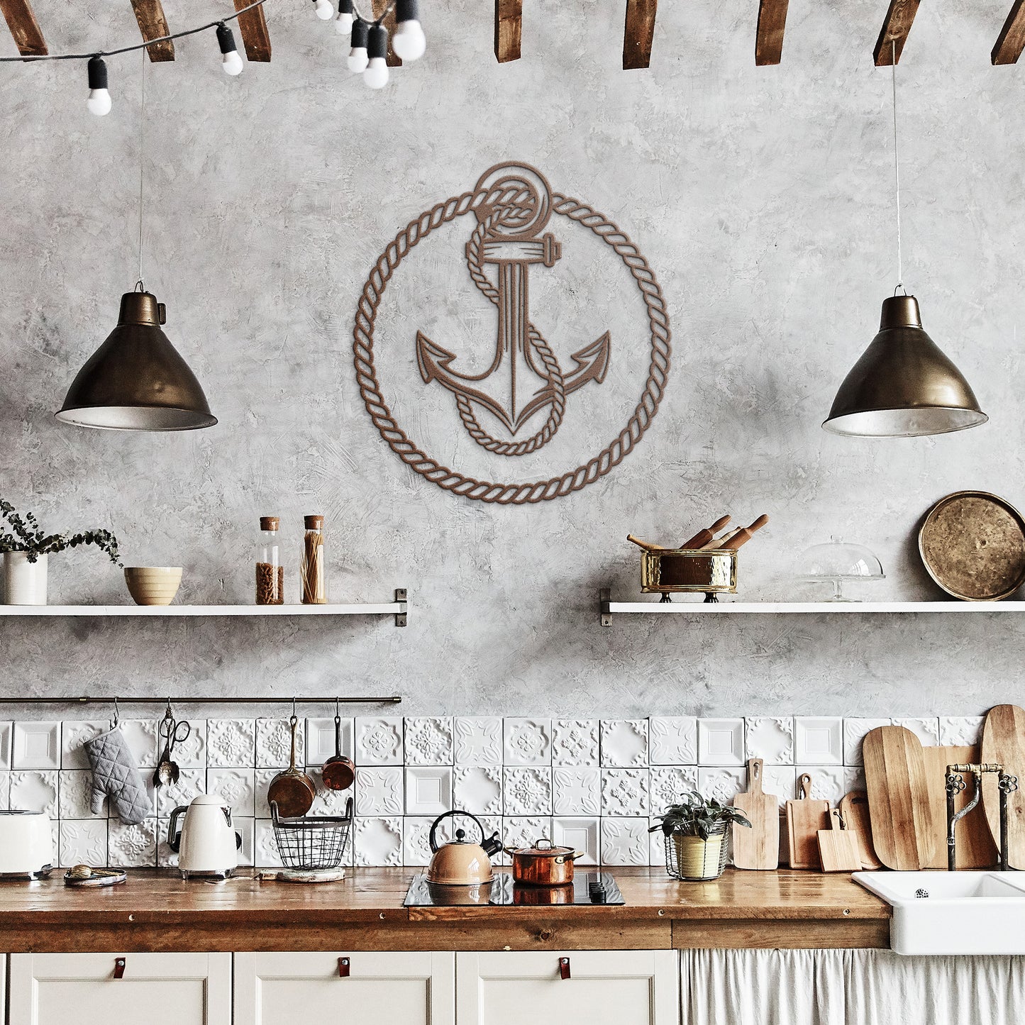 Great Navy Anchor Metal Wall Art