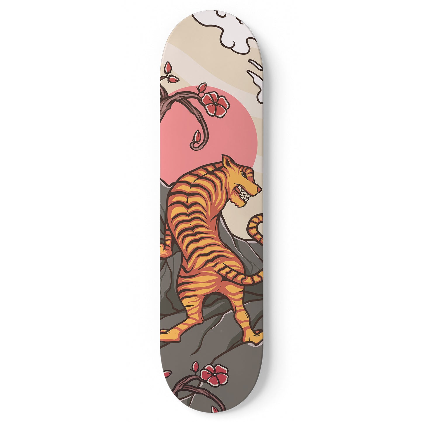 Japanese Tiger Design Skateboard Wall Art