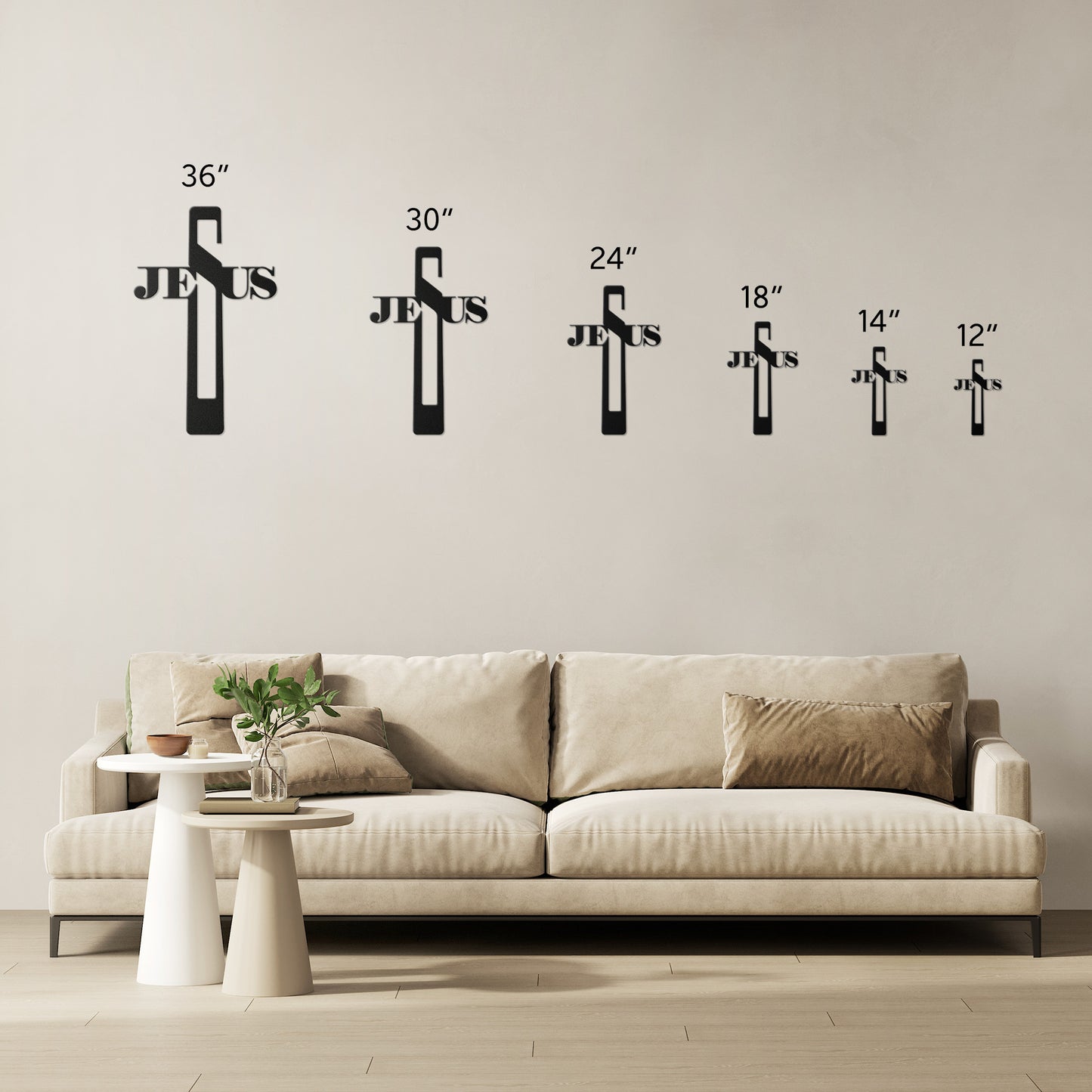 Jesus Name in a Cross Metal Wall Art