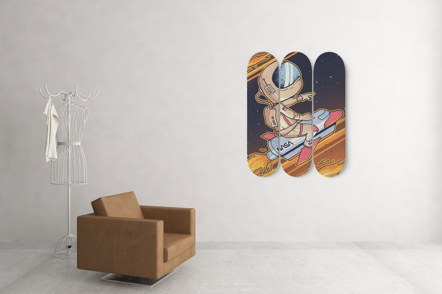 Jetride Adventure 3 Deck Skateboard Wall Art: Soar Beyond the Horizon