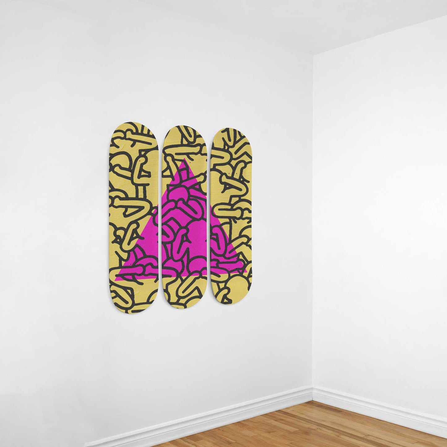 Keith Haring Silence #5.0 3 Deck Skateboard Wall Art - Iconic Street Art Decor