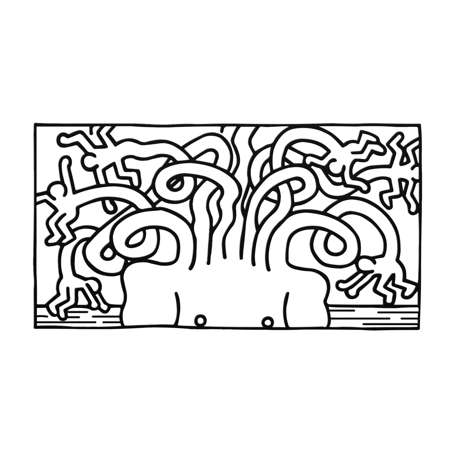 Keith Haring Medusa Head Metal Wall Art