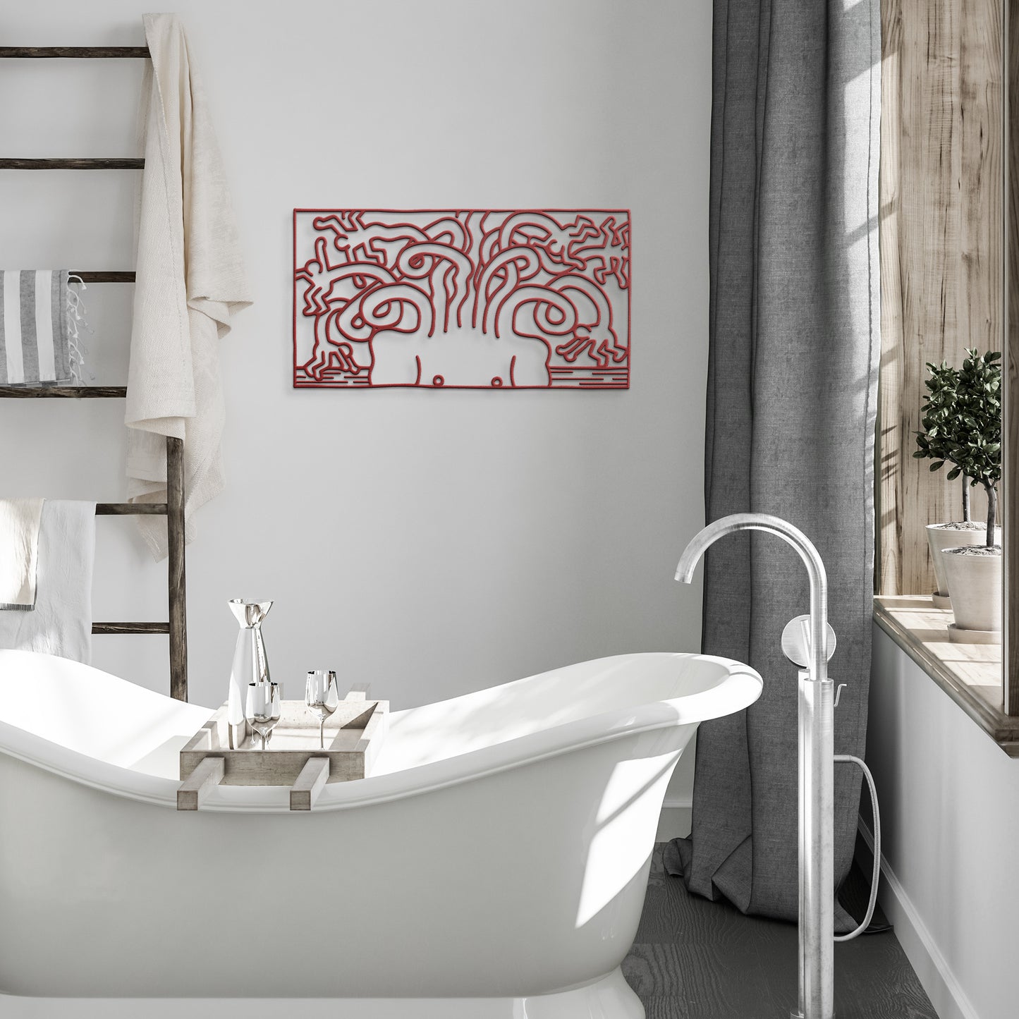 Keith Haring Medusa Head Metal Wall Art