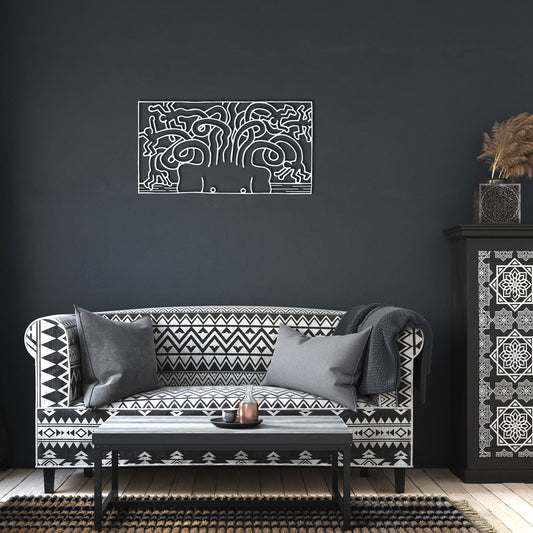 Keith Haring Medusa Head Metal Wall Art