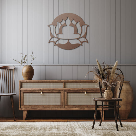 Lotus Buddha Meditate Metal Wall Art