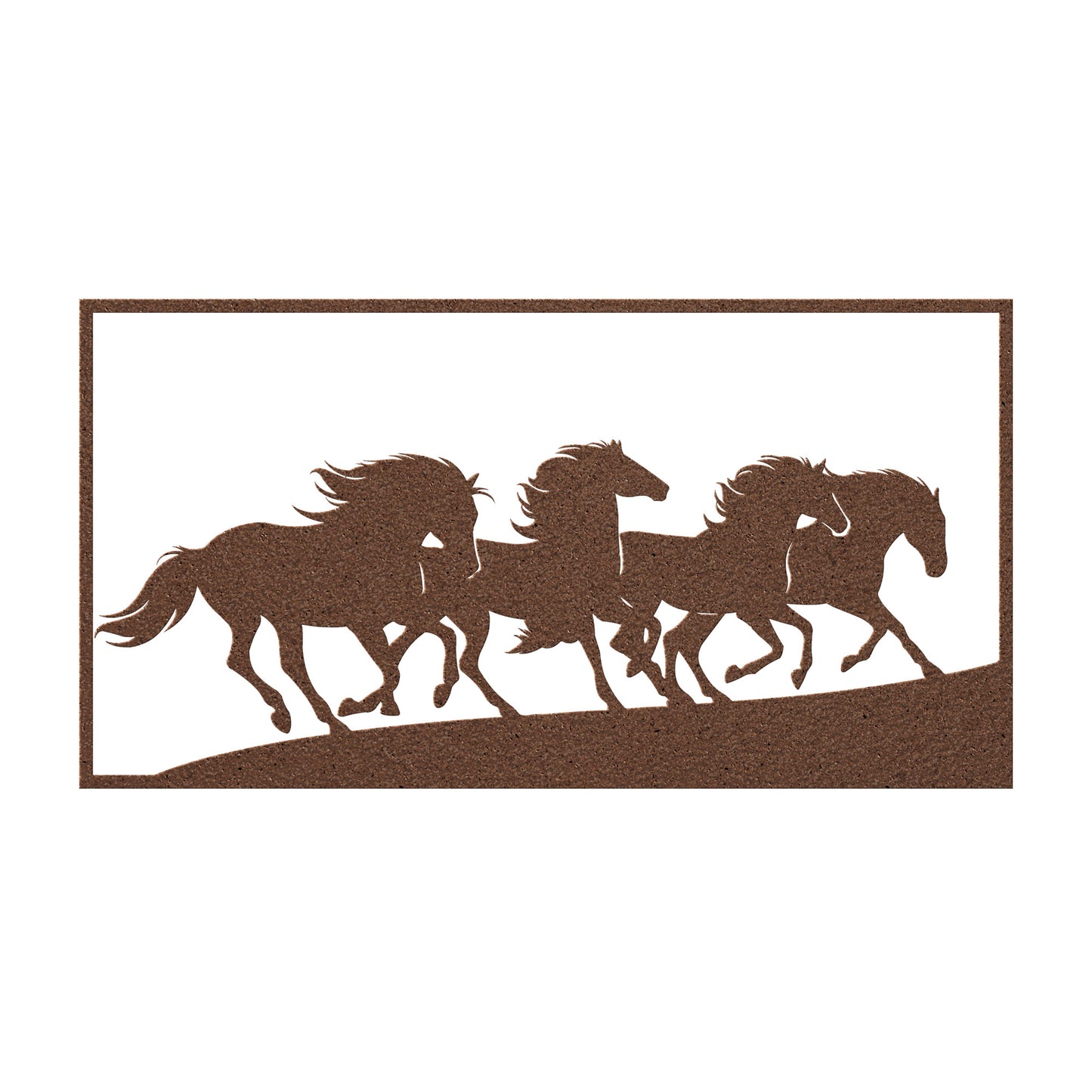 Magneficient Four Horses Running Metal Wall Art
