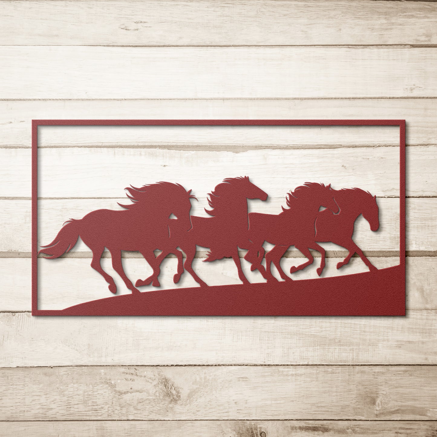 Magneficient Four Horses Running Metal Wall Art