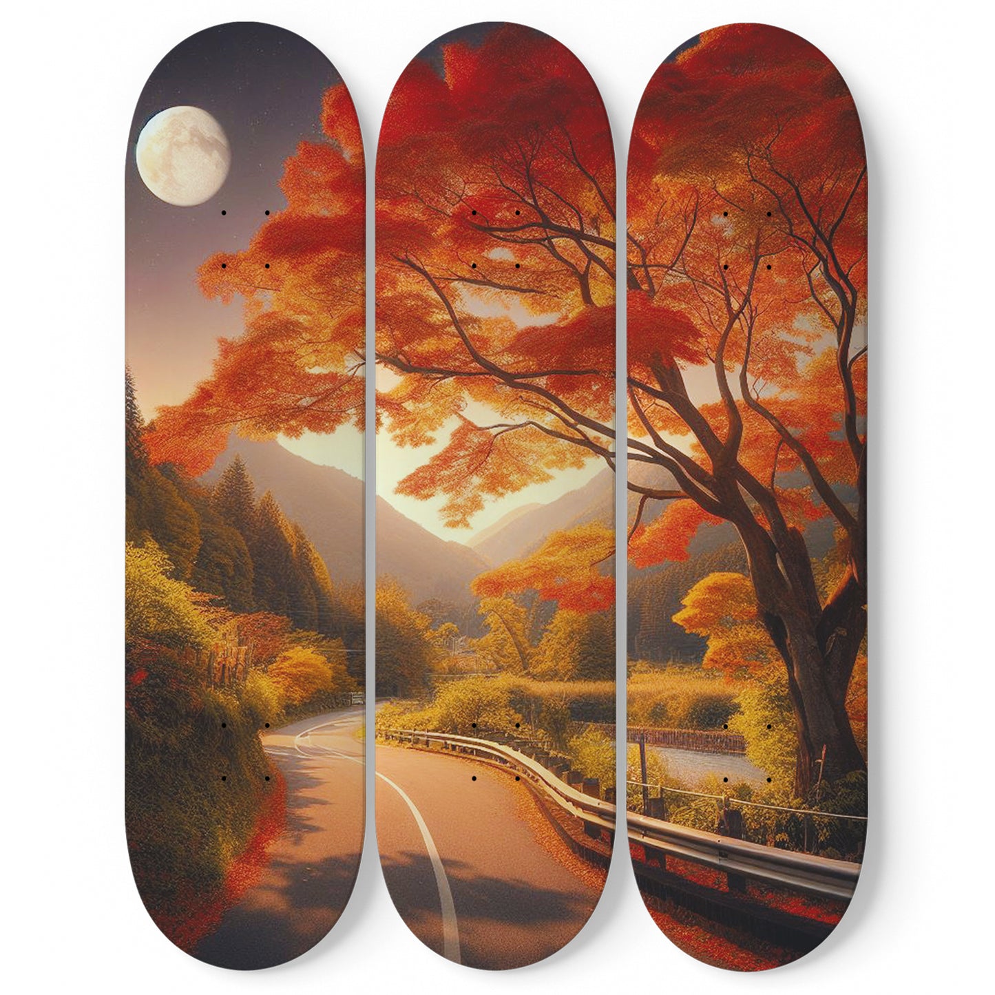 Maple Tree 3-Deck Skateboard Wall Art