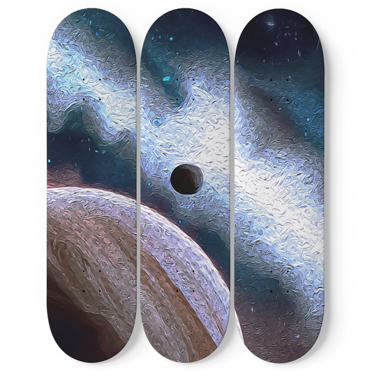 Van Gogh Milky Way Planet 3-Deck Skateboard Wall Art: A Masterpiece with Nature-Inspired Design