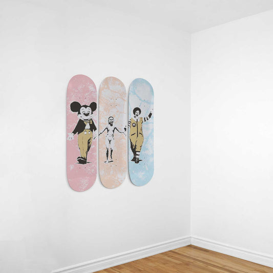 Banksy Napalm 3 Deck Skateboard Wall Art: Masterpiece,Beautiful Design