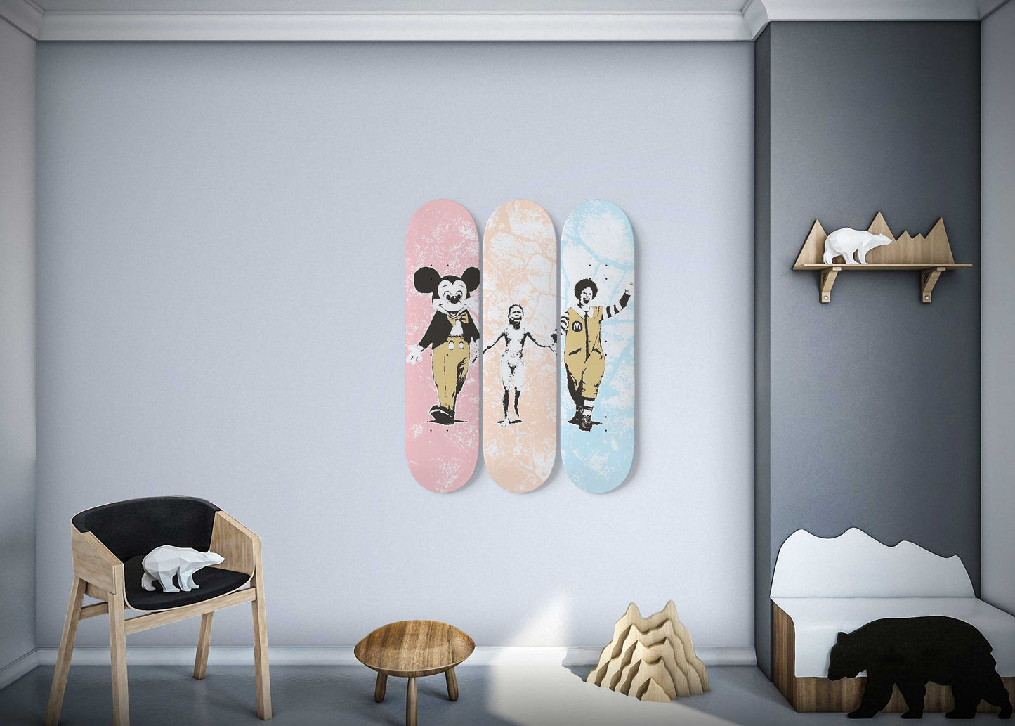 Banksy Napalm 3 Deck Skateboard Wall Art: Masterpiece,Beautiful Design