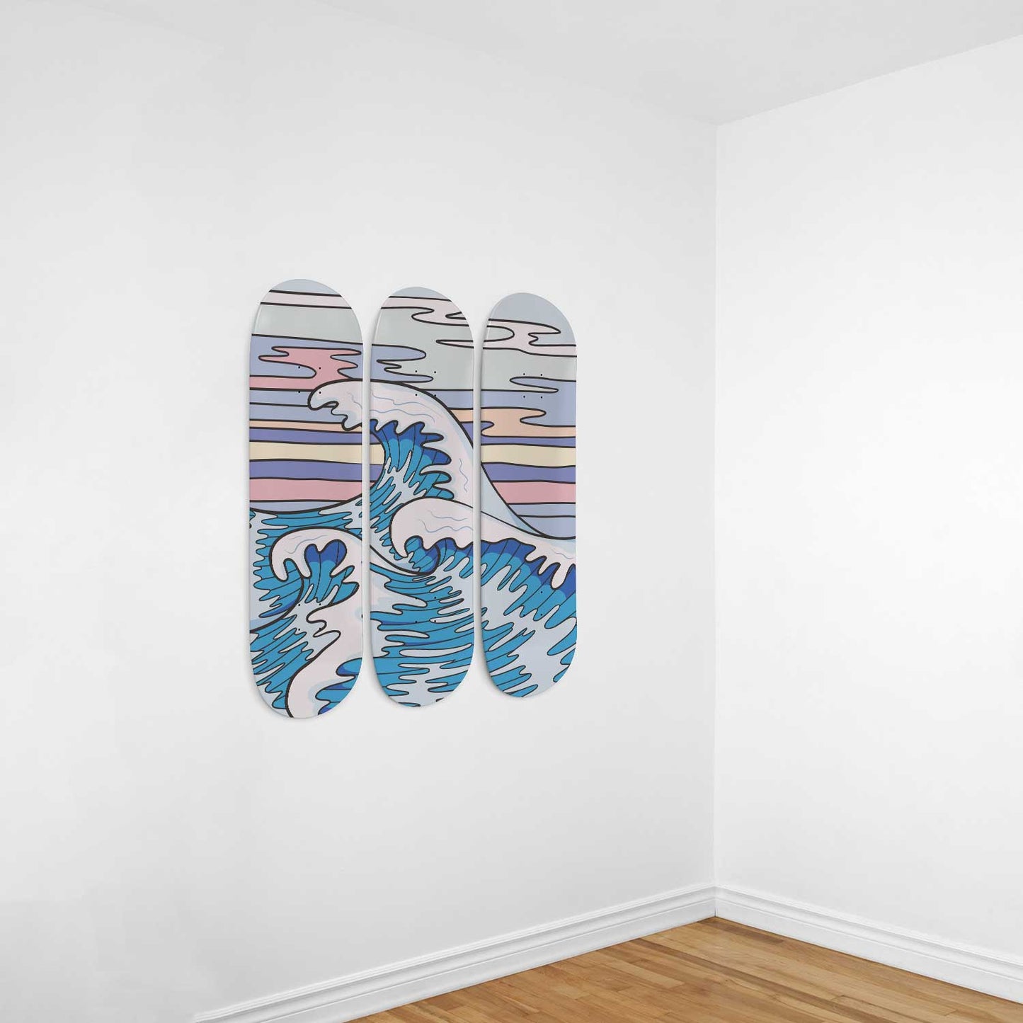 Ocean Odessy 3 Deck Skateboard Wall Art