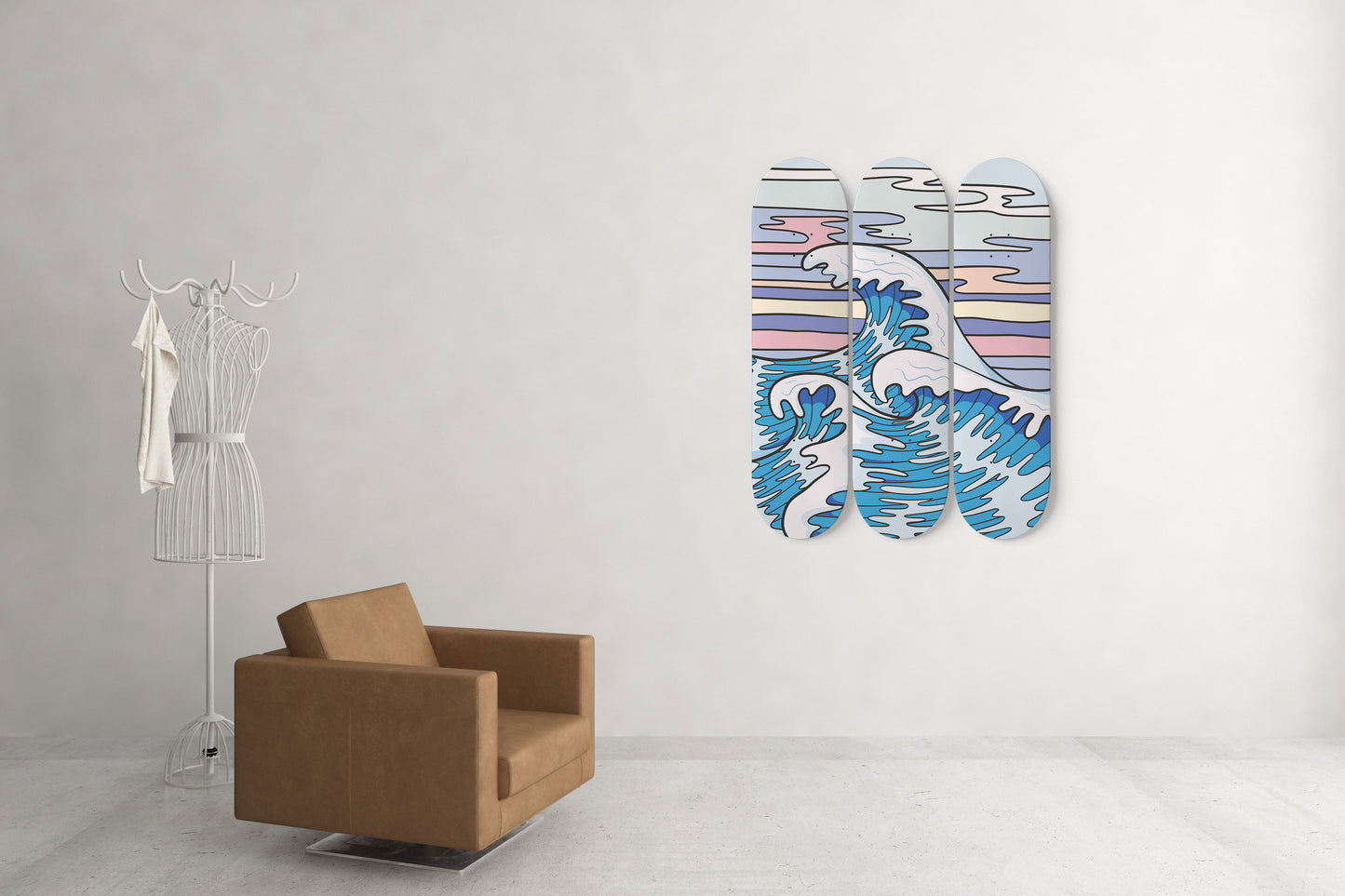 Ocean Odessy 3 Deck Skateboard Wall Art