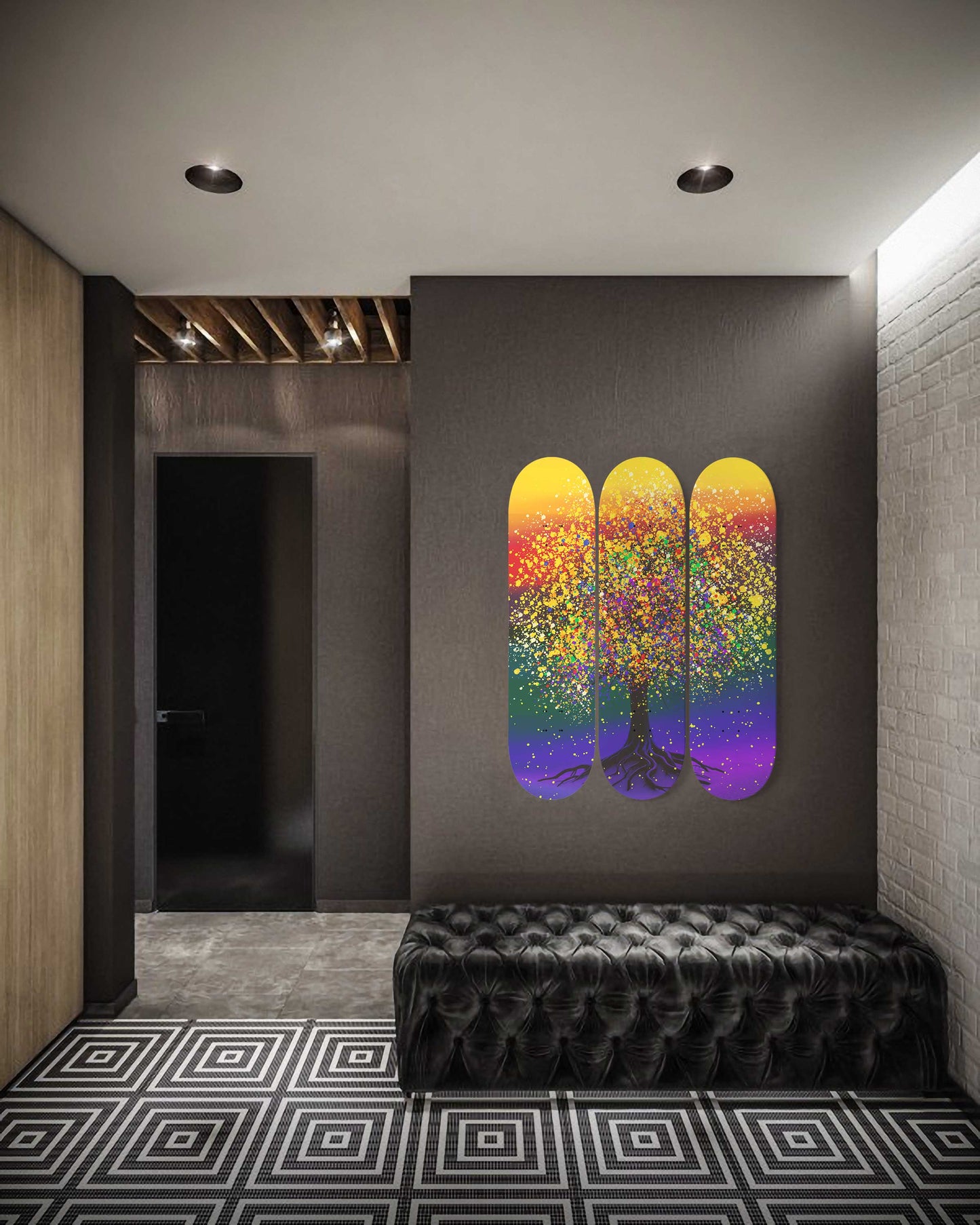 Rainbow Tree #2.0 3-Deck Skateboard Wall Art