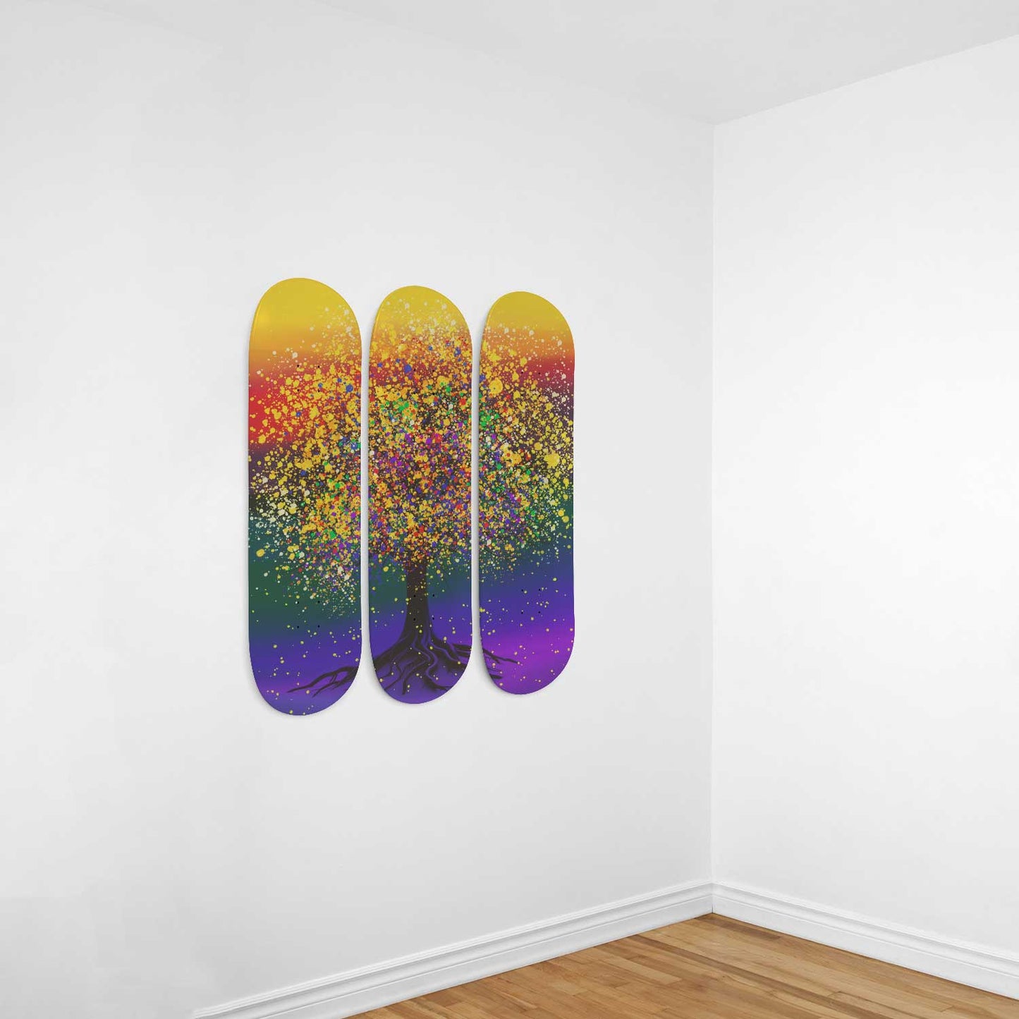 Rainbow Tree #2.0 3-Deck Skateboard Wall Art