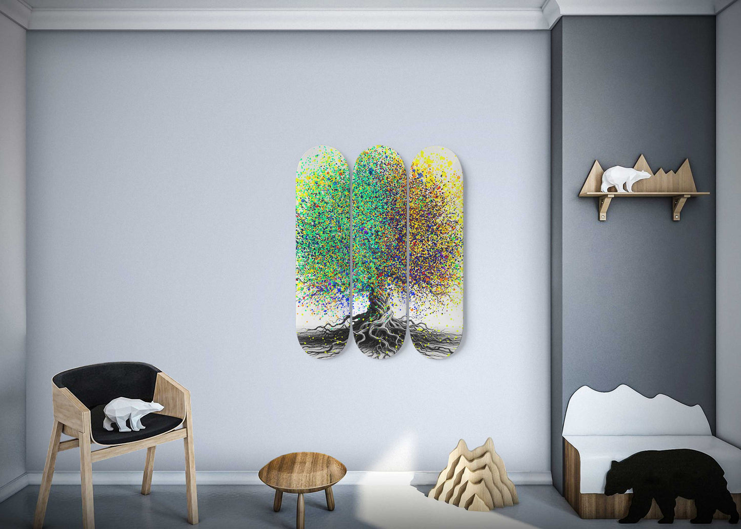 Rainbow Tree #3.0 3-Deck Skateboard Wall Art