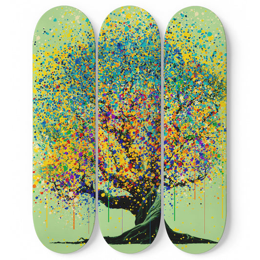 Rainbow Tree #4.0 3-Deck Skateboard Wall Art