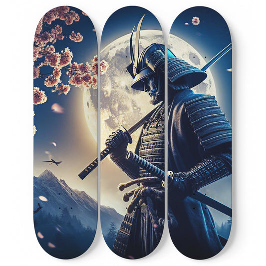Samurai #1.0 3-Deck Skateboard Wall Art