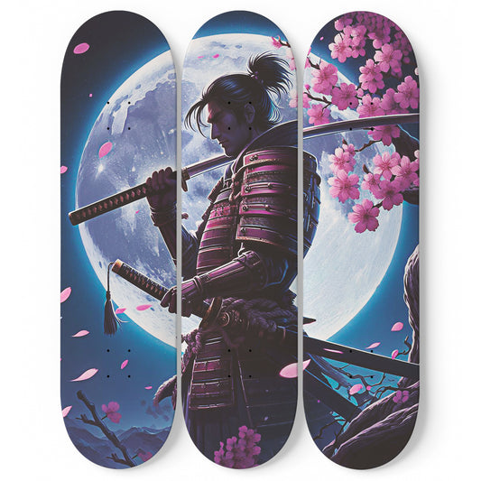 Samurai #3.0 3-Deck Skateboard Wall Art