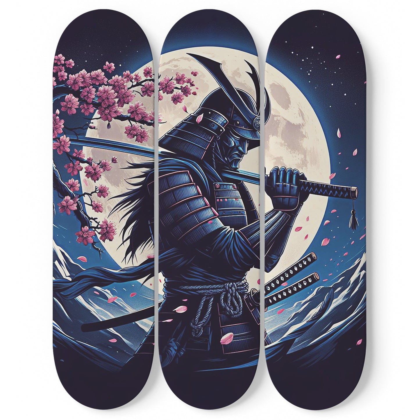 Samurai #4.0 3-Deck Skateboard Wall Art