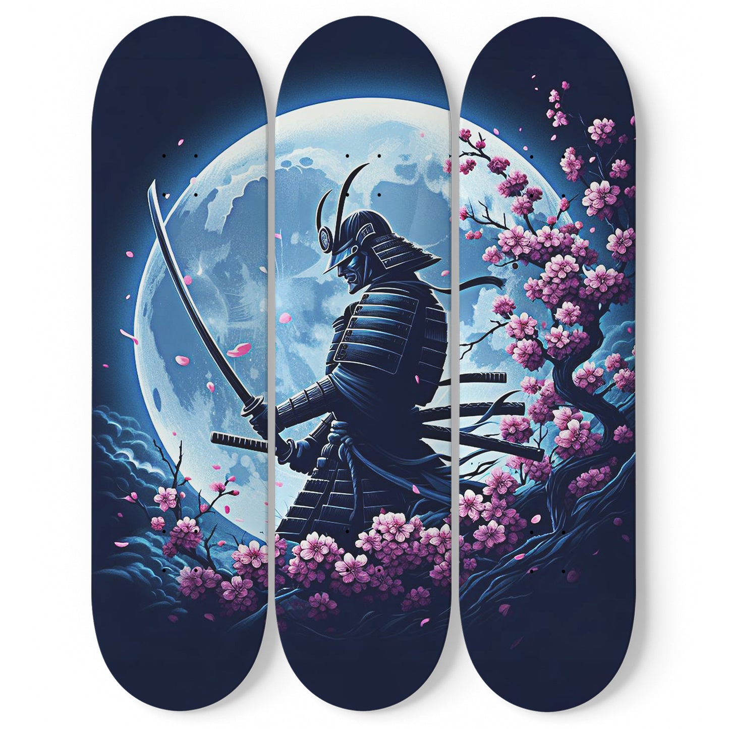 Samurai #5.0 3-Deck Skateboard Wall Art