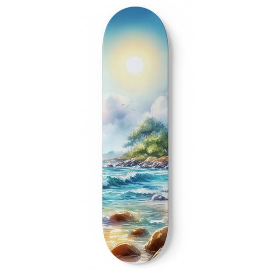 Seashore 1-Deck Skateboard Wall Art
