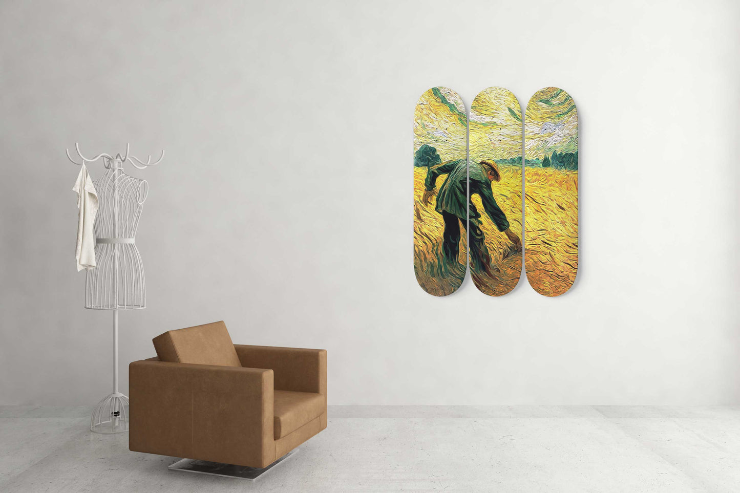 Van Gogh Sower 3-Deck Skateboard Wall Art