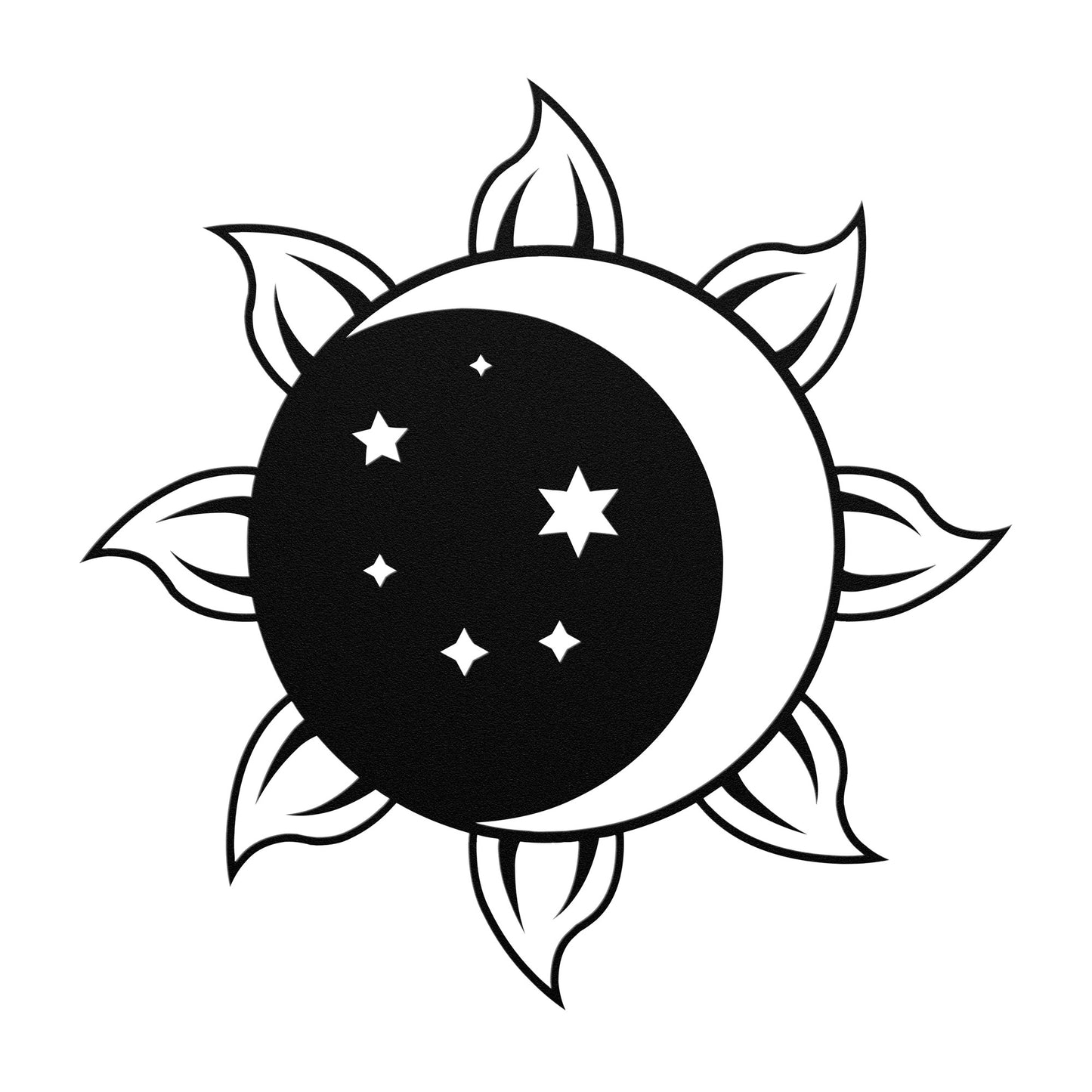 Sun Moon and Stars Metal Wall Art
