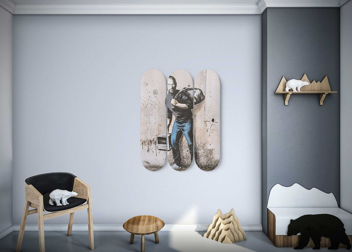 Banksy The Son of a Migrant from Syria 3 Deck Skateboard Wall Art: Masterpiece,Beautiful Design