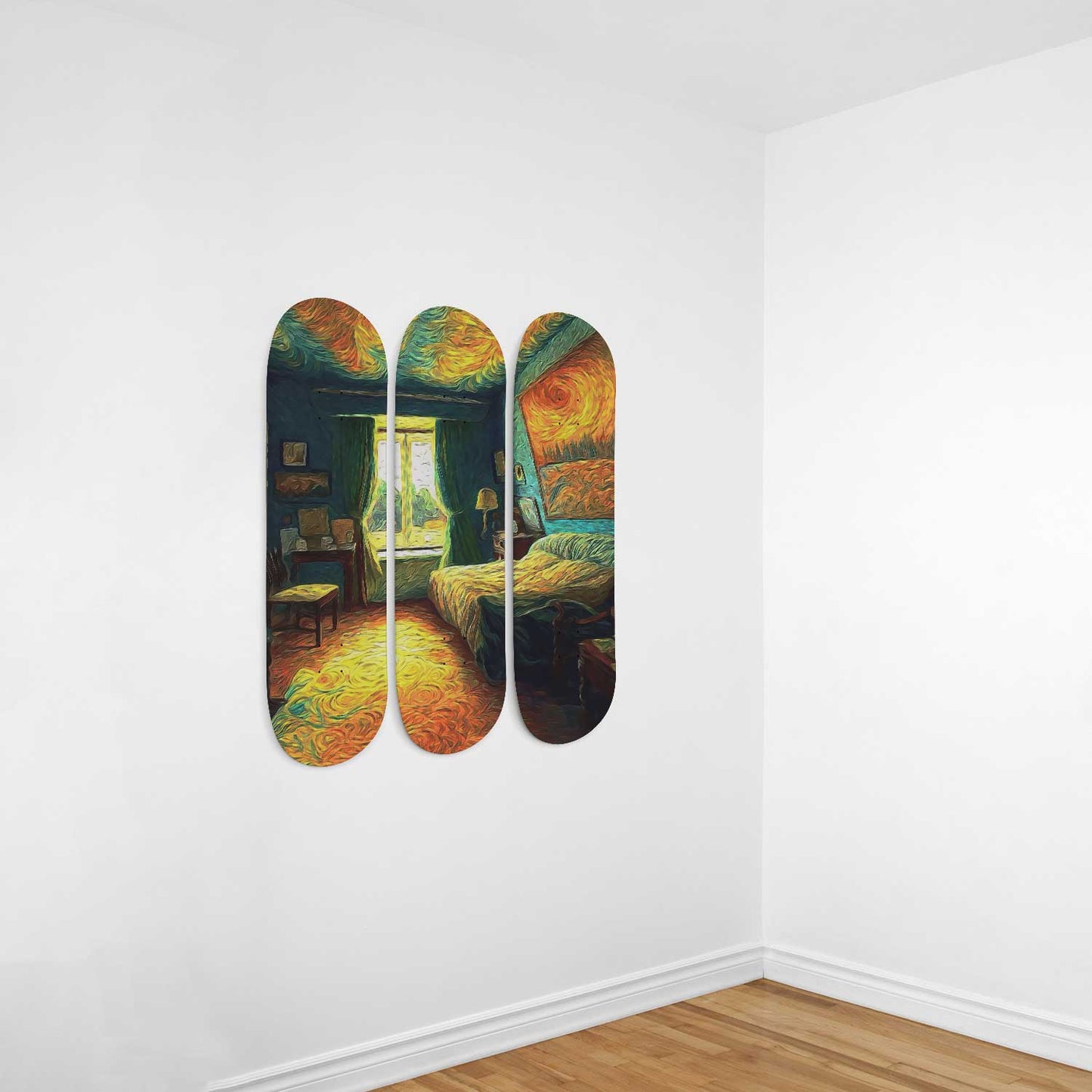 Van Gogh The Bedroom 3-Deck Skateboard Wall Art