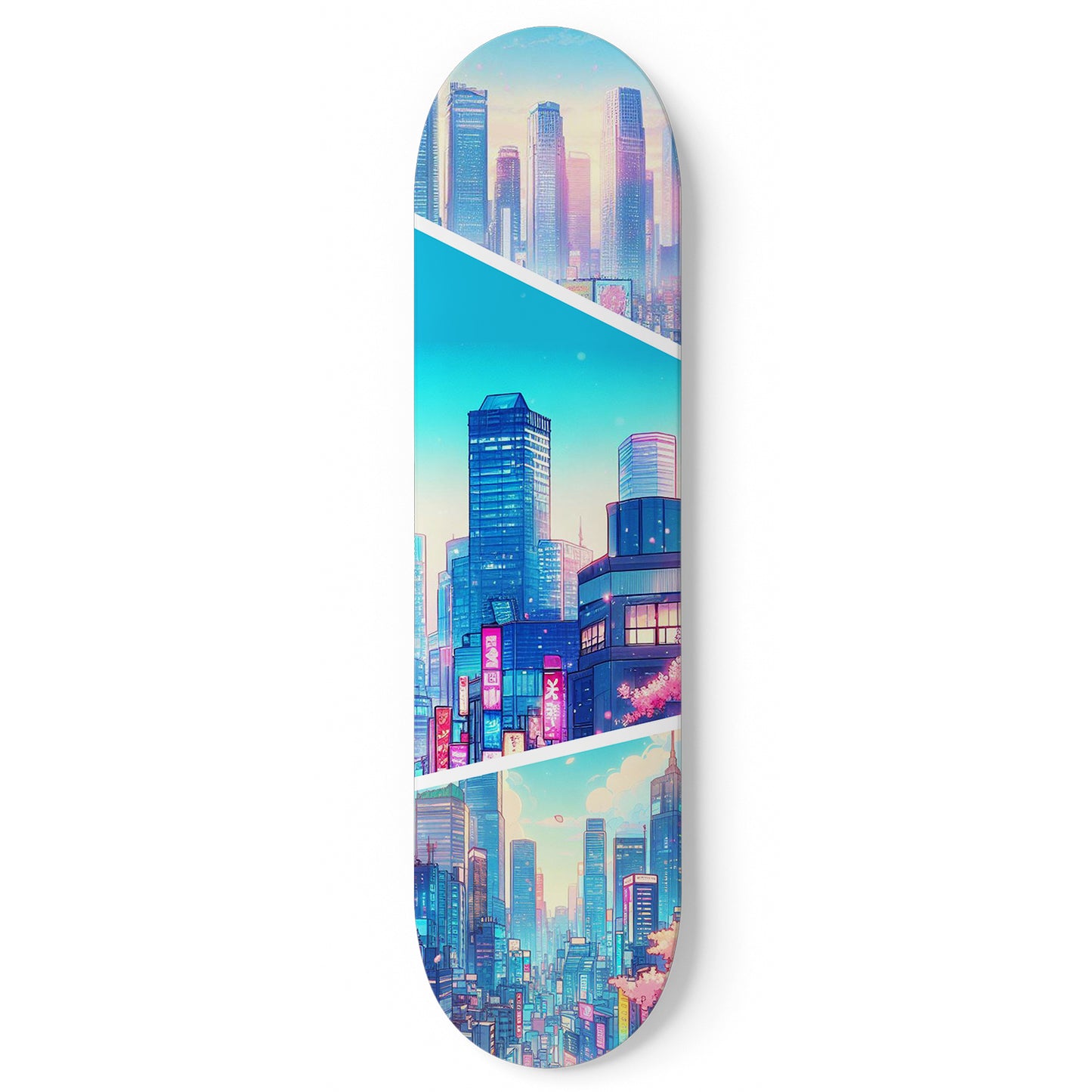 Tokyo Cityscaper 1-Deck Skateboard Wall Art