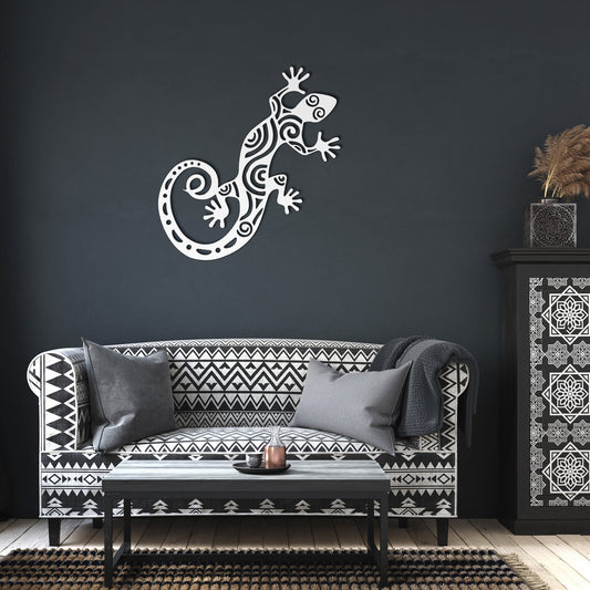 Tribal Lizard Metal Wall Art