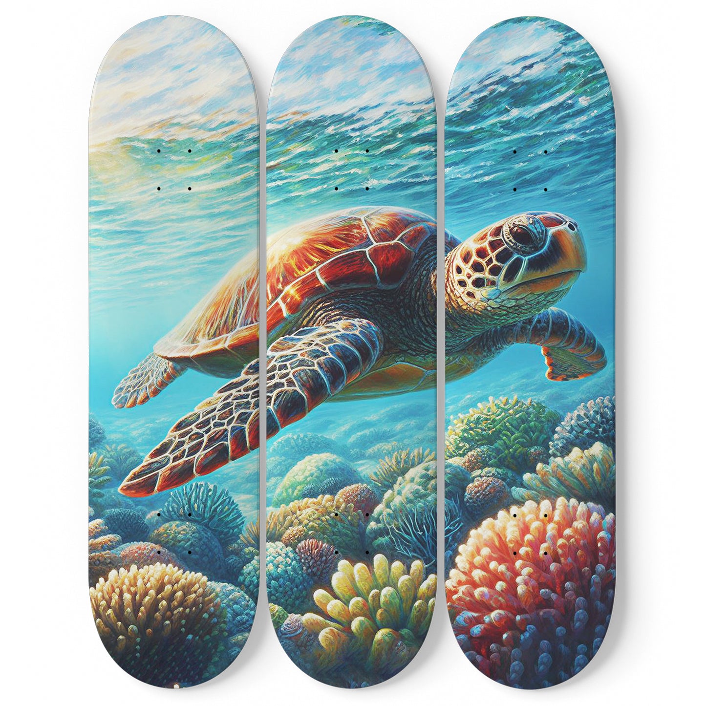 Turtle #1.0 3-Deck Skateboard Wall Art