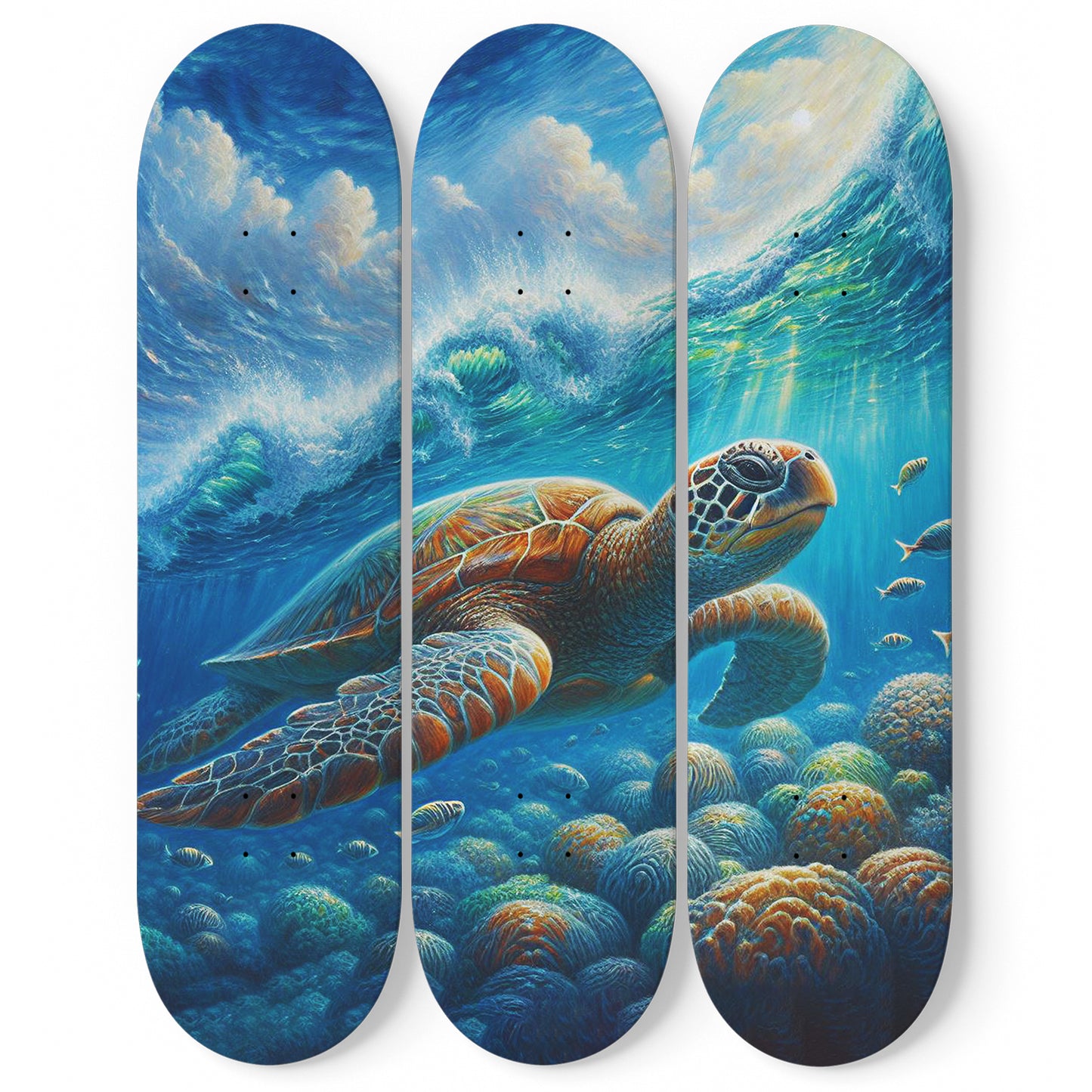 Turtle#2.0 3-Deck Skateboard Wall Art