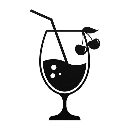 Wine Glass Metal Wall Art