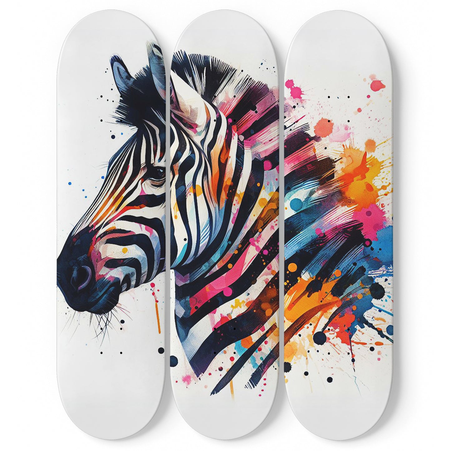 Zebra #1.0 3-Deck Skateboard Wall Art