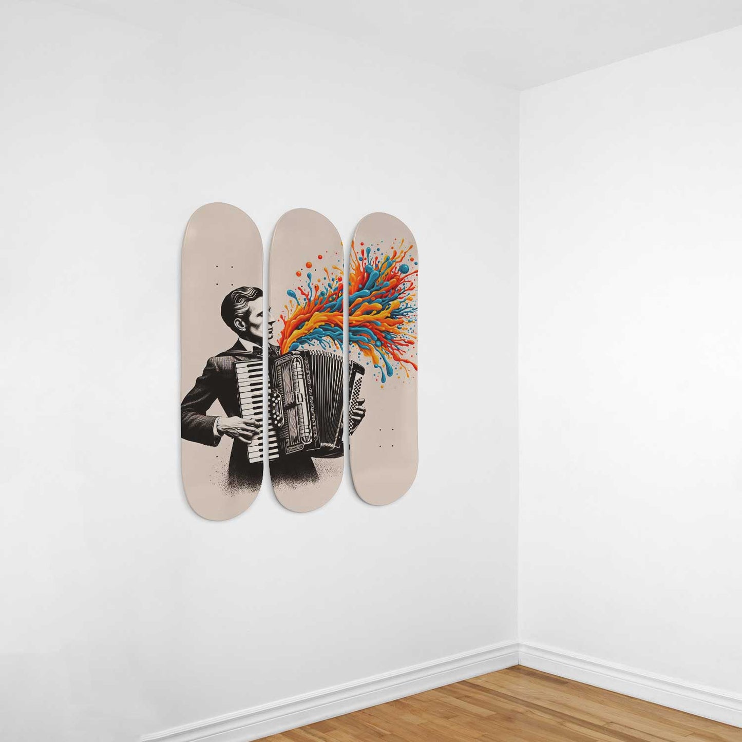 Accordion 3-Deck Skateboard Wall Art