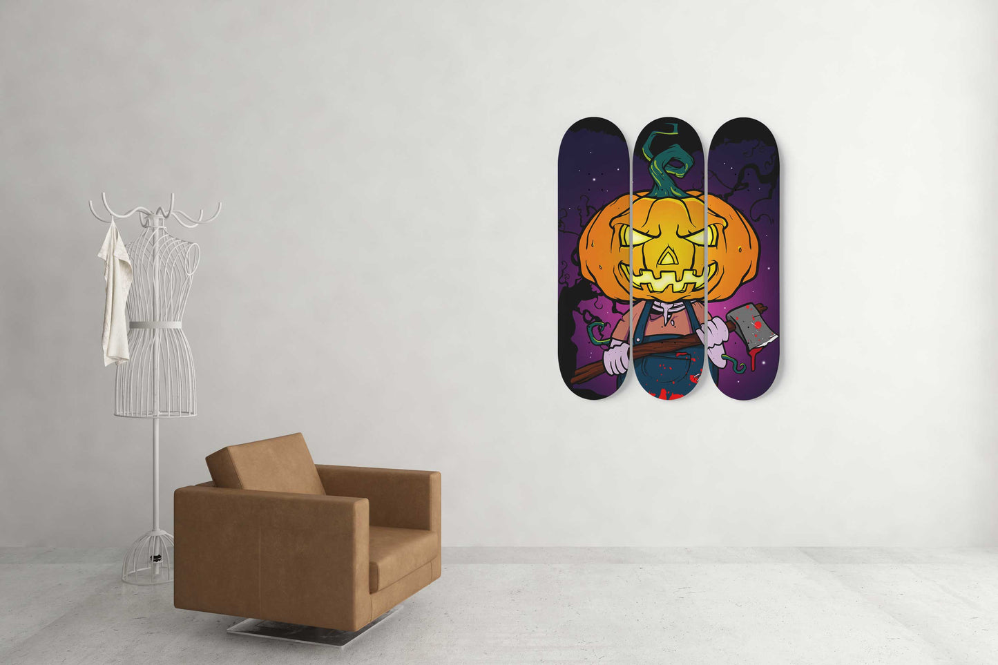Halloween Boogeyman #1.0 3 Deck Skateboard Wall Art: Spooky Home Decor