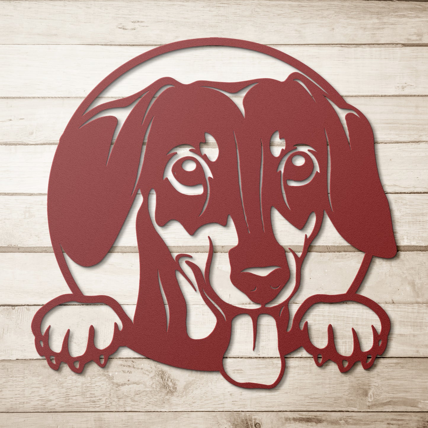 Cute Duchhound Dog Metal Wall Art