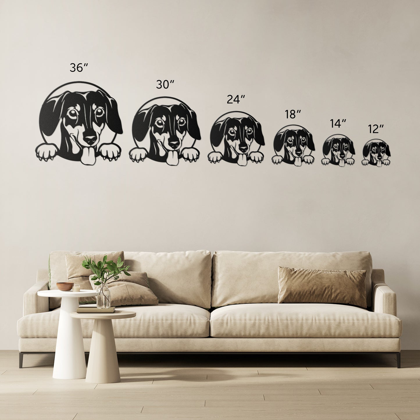 Cute Duchhound Dog Metal Wall Art