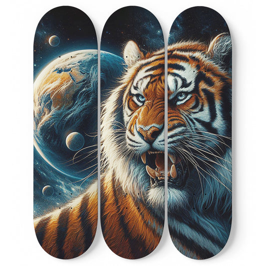 Galaxy Tiger #2.0 3-Deck Skateboard Wall Art