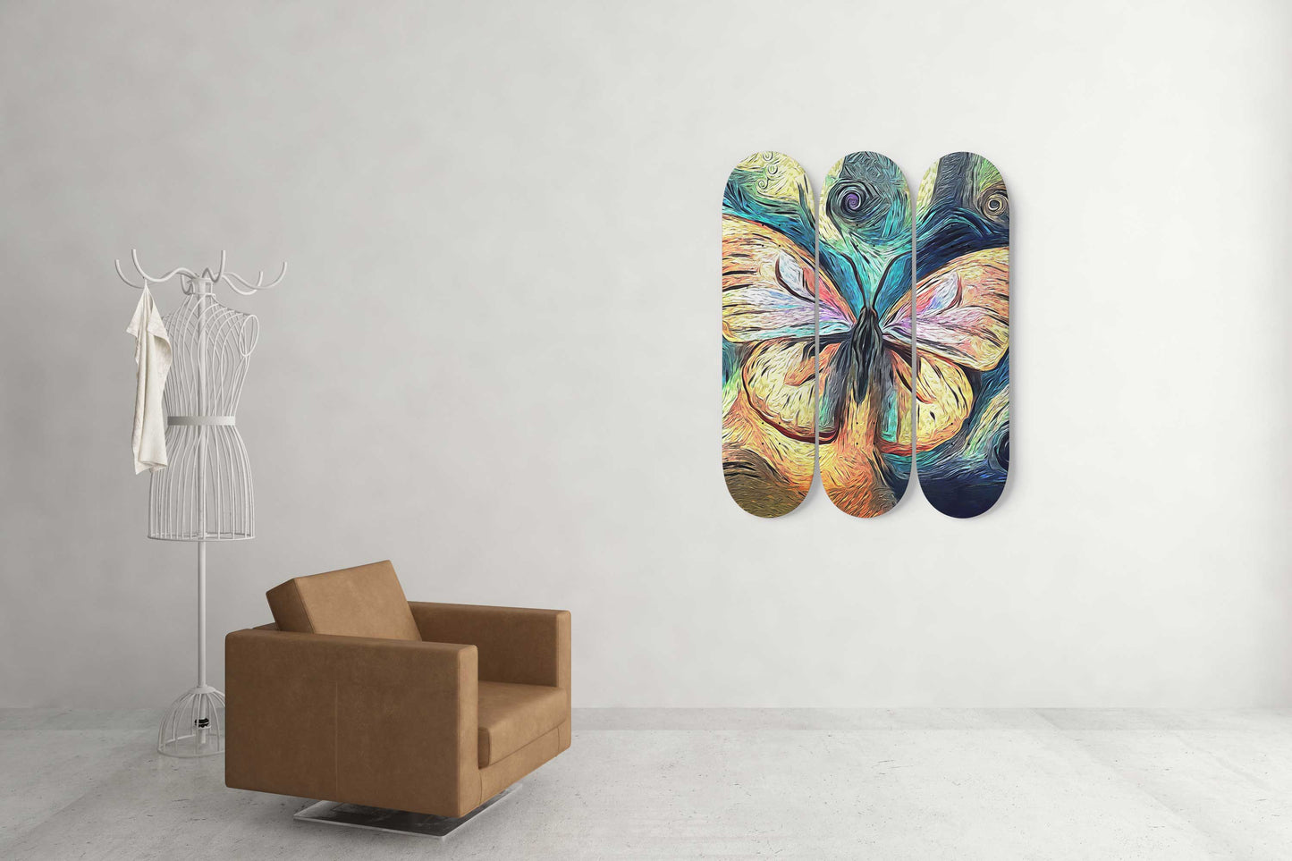 Van Gogh Happy Butterfly 3-Deck Skateboard Wall Art: Beautiful, Home Decor